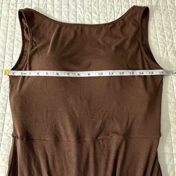 OGL Brami Tank Dress Scoop Back Brown Midi Stretch Sleeveless M - Picture 6 of 9